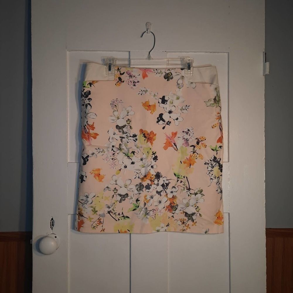 DALIA COLLECTION Pink Multicolor Floral Pencil Skirt sz12